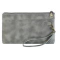 Simple Retro Leather Clutch Zipper Envelope Bag(Grey)