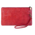 Simple Retro Leather Clutch Zipper Envelope Bag(Red)