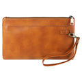 Simple Retro Leather Clutch Zipper Envelope Bag(Brown)