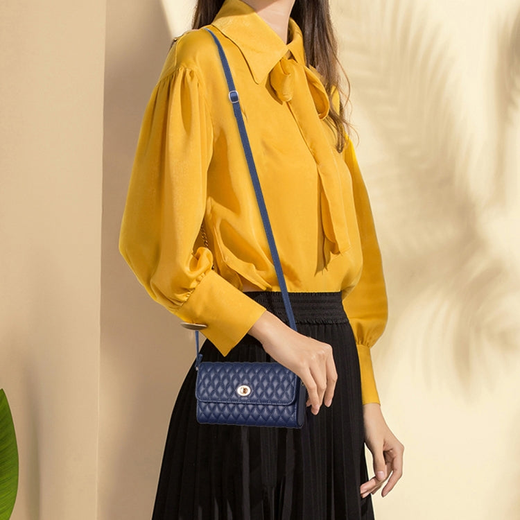 Crossbody PU Horizontal BFB02 Shoulder Bag(Dark Blue)