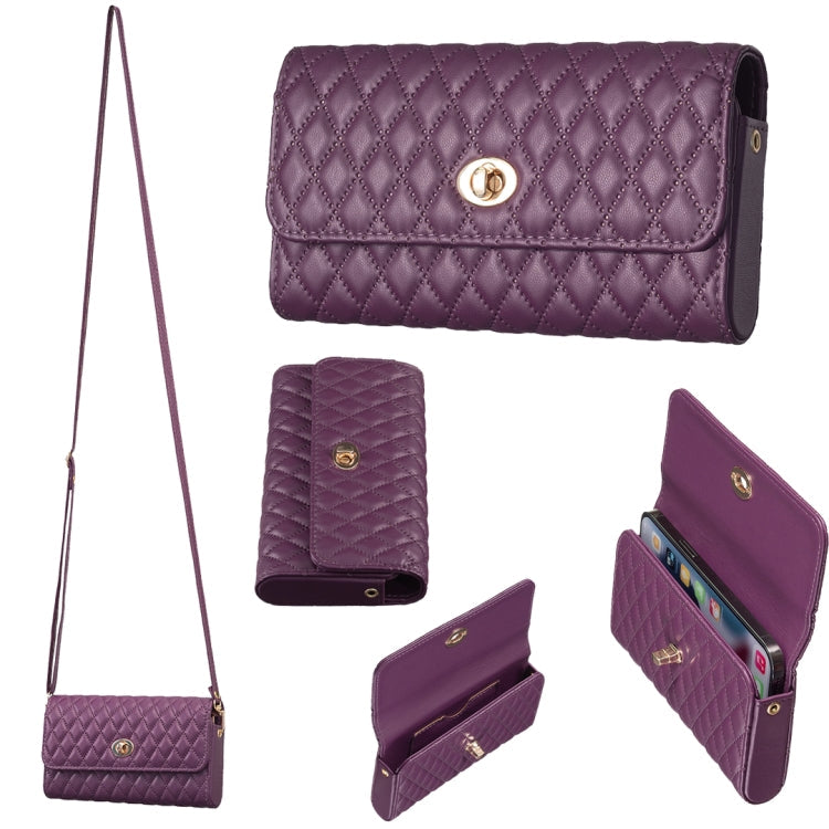 Crossbody PU Horizontal BFB02 Shoulder Bag(Dark Purple)