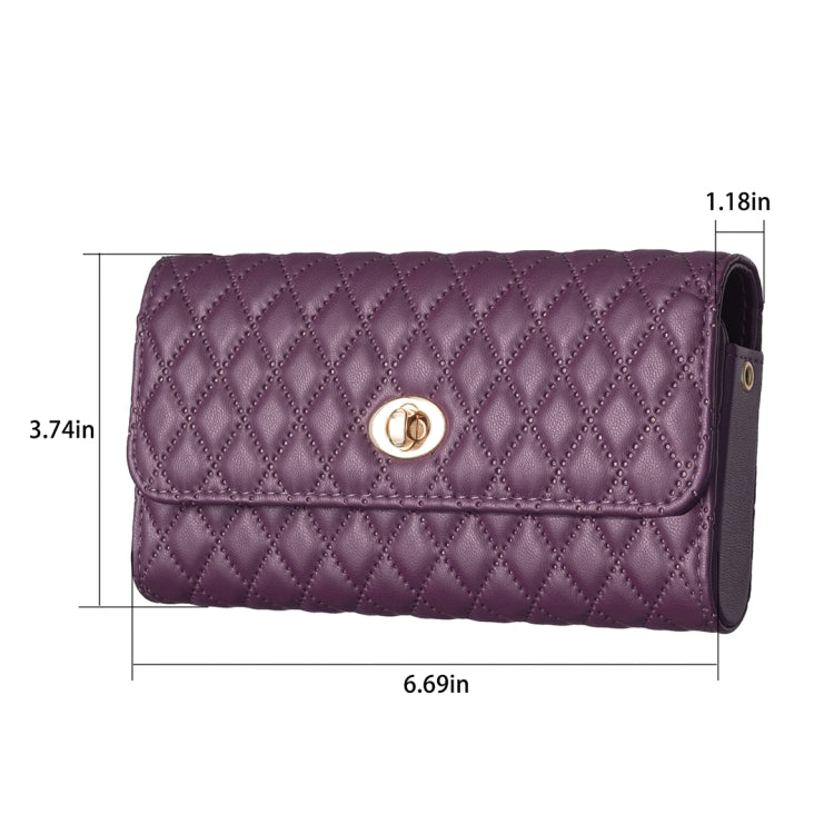 Crossbody PU Horizontal BFB02 Shoulder Bag(Dark Purple)