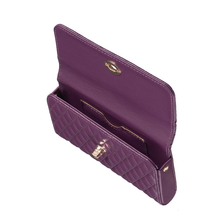 Crossbody PU Horizontal BFB02 Shoulder Bag(Dark Purple)