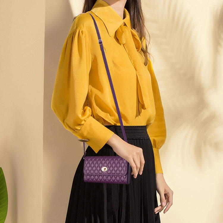 Crossbody PU Horizontal BFB02 Shoulder Bag(Dark Purple)
