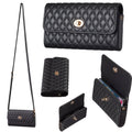 Crossbody PU Horizontal BFB02 Shoulder Bag(Black)
