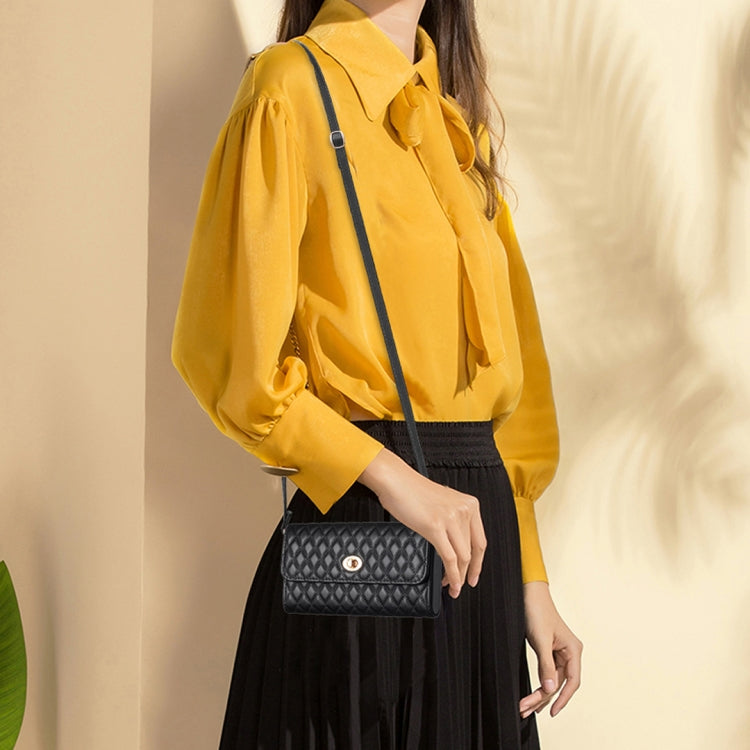 Crossbody PU Horizontal BFB02 Shoulder Bag(Black)
