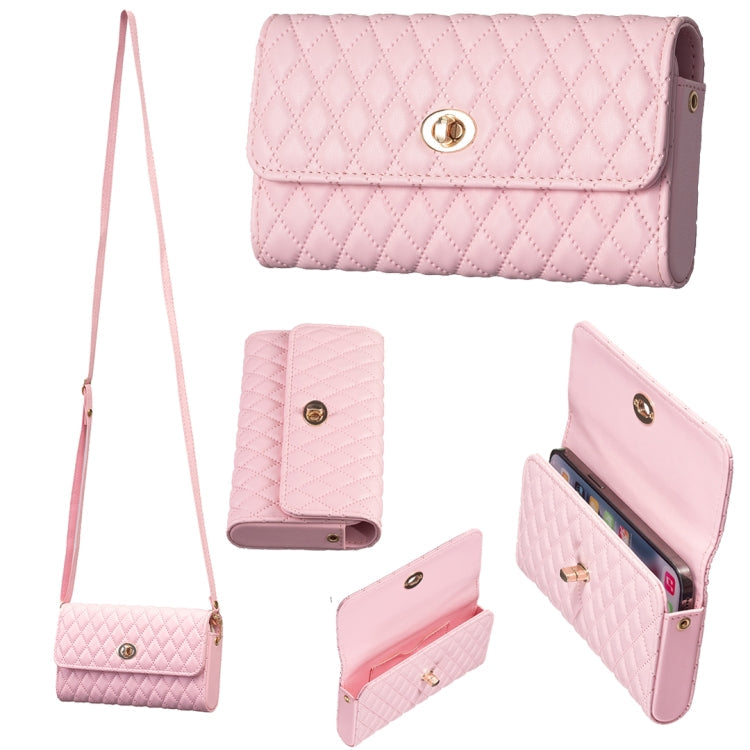 Crossbody PU Horizontal BFB02 Shoulder Bag(Pink)