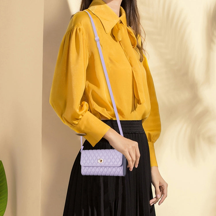 Crossbody PU Horizontal BFB02 Shoulder Bag(Purple)