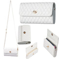 Crossbody PU Horizontal BFB02 Shoulder Bag(White)