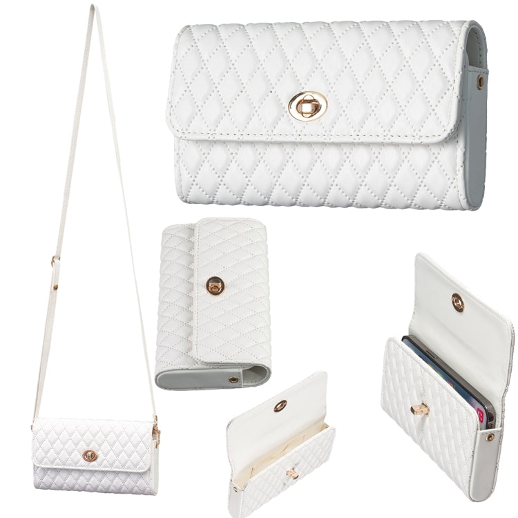 Crossbody PU Horizontal BFB02 Shoulder Bag(White)