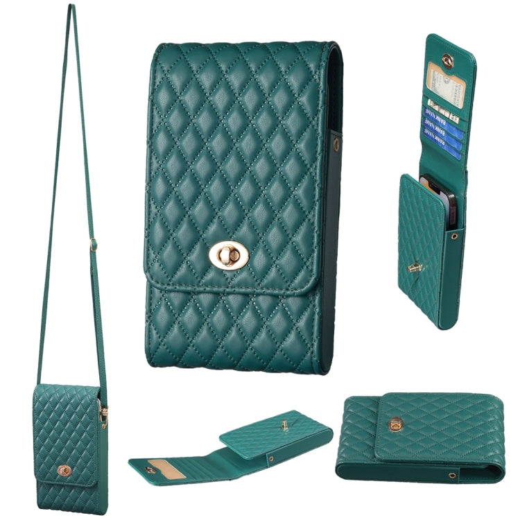 Crossbody PU Vertical BFB01 Shoulder Phone Bag(Green)