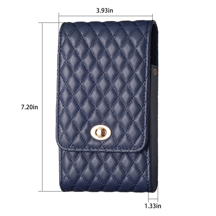 Crossbody PU Vertical BFB01 Shoulder Phone Bag(Dark Blue)