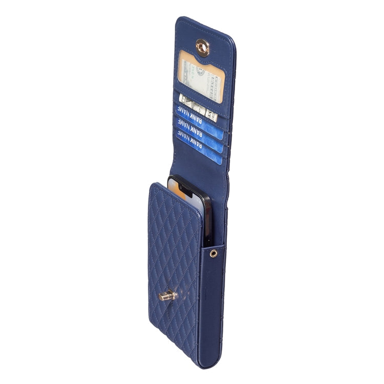 Crossbody PU Vertical BFB01 Shoulder Phone Bag(Dark Blue)