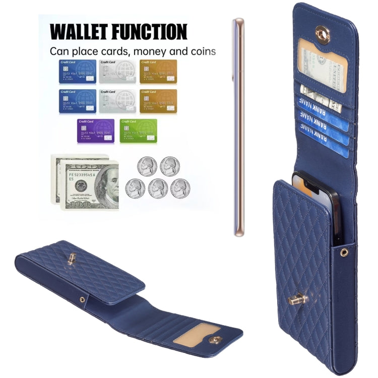 Crossbody PU Vertical BFB01 Shoulder Phone Bag(Dark Blue)
