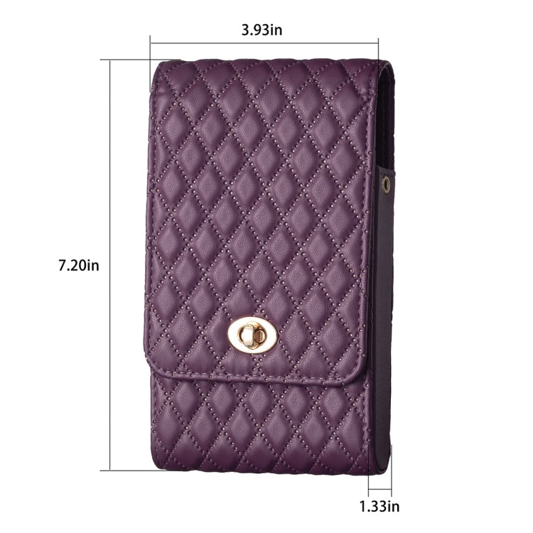 Crossbody PU Vertical BFB01 Shoulder Phone Bag(Dark Purple)