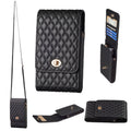 Crossbody PU Vertical BFB01 Shoulder Phone Bag(Black)