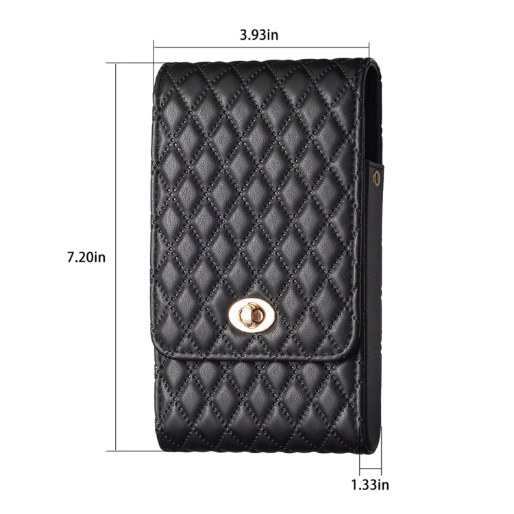 Crossbody PU Vertical BFB01 Shoulder Phone Bag(Black)