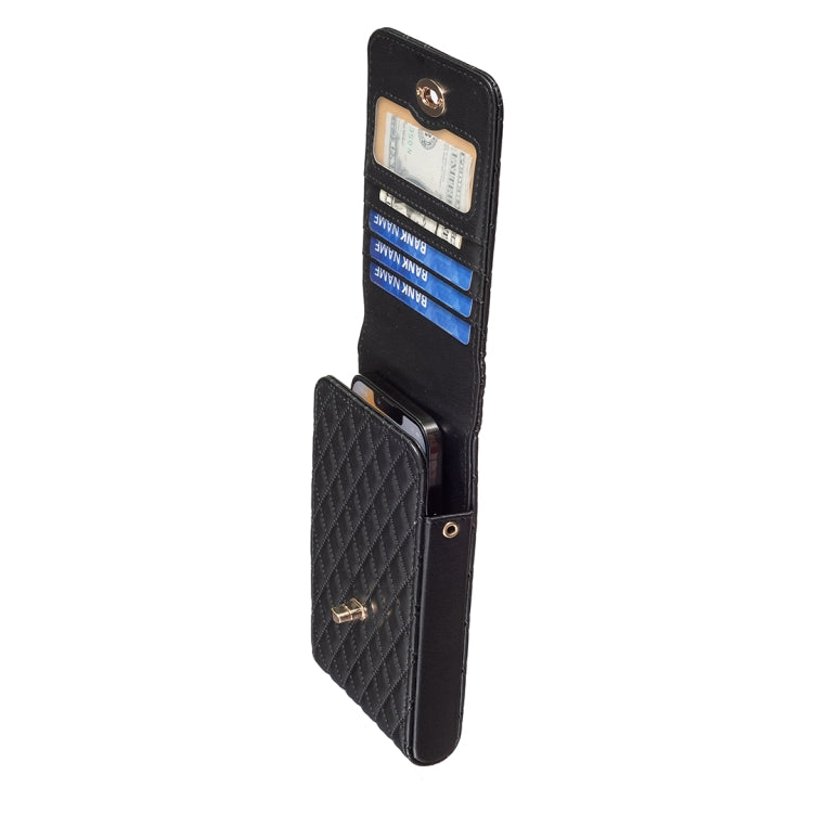 Crossbody PU Vertical BFB01 Shoulder Phone Bag(Black)
