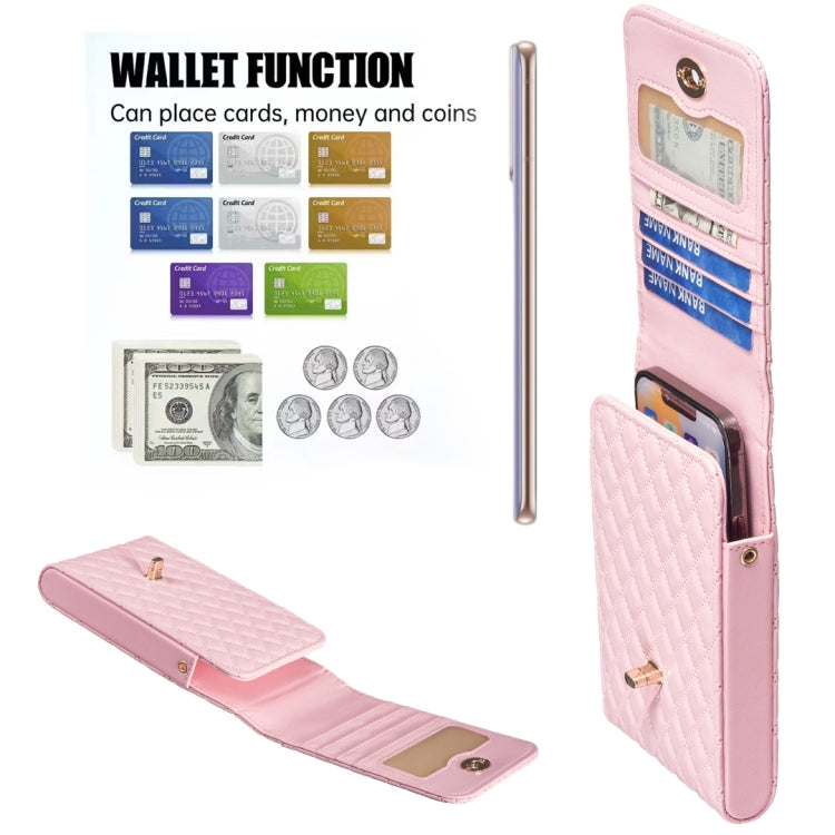 Crossbody PU Vertical BFB01 Shoulder Phone Bag(Pink)