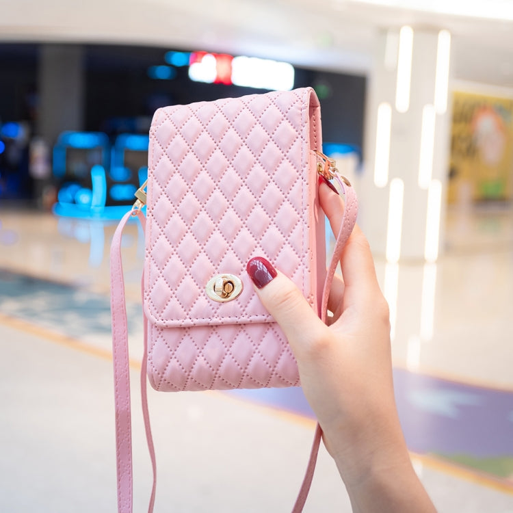 Crossbody PU Vertical BFB01 Shoulder Phone Bag(Pink)