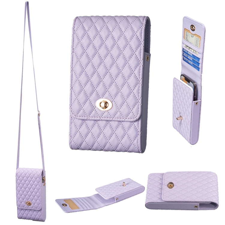 Crossbody PU Vertical BFB01 Shoulder Phone Bag(Purple)