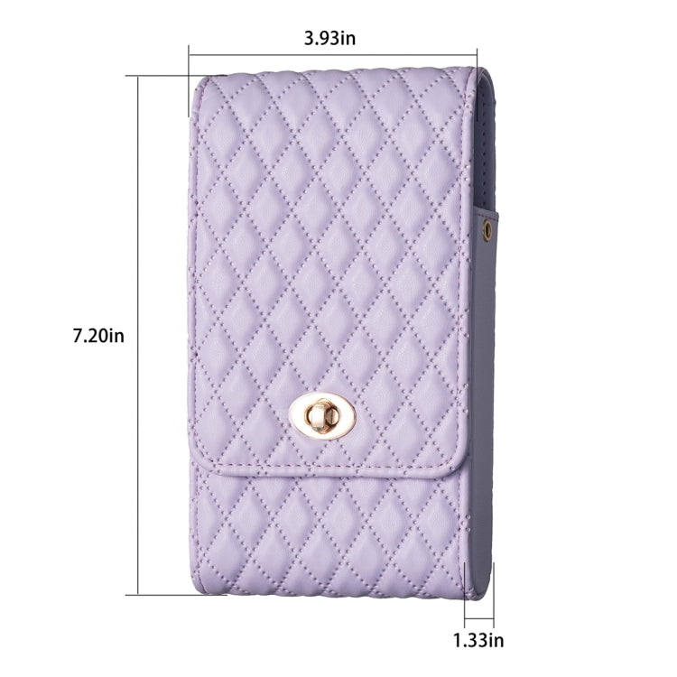 Crossbody PU Vertical BFB01 Shoulder Phone Bag(Purple)