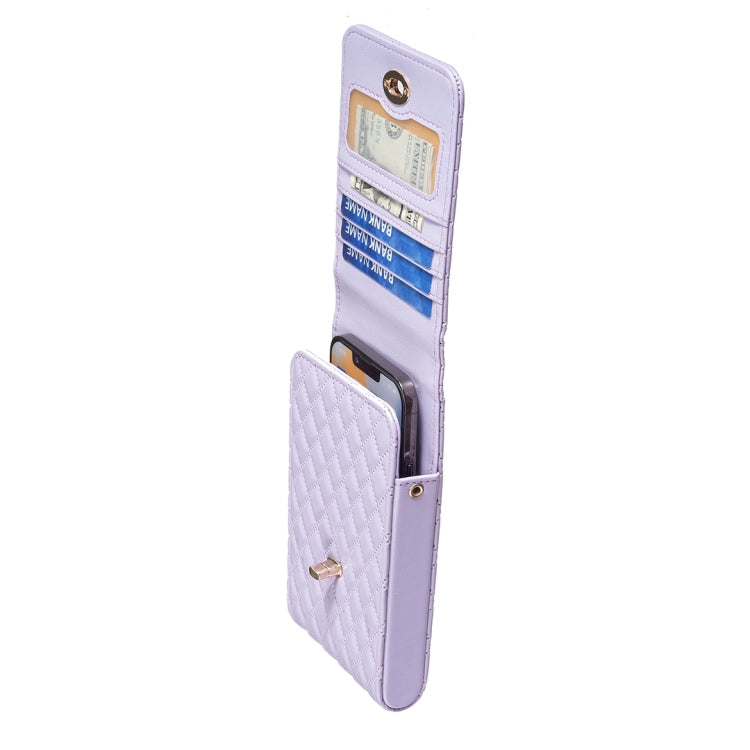 Crossbody PU Vertical BFB01 Shoulder Phone Bag(Purple)