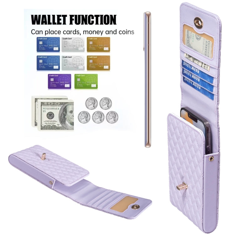 Crossbody PU Vertical BFB01 Shoulder Phone Bag(Purple)