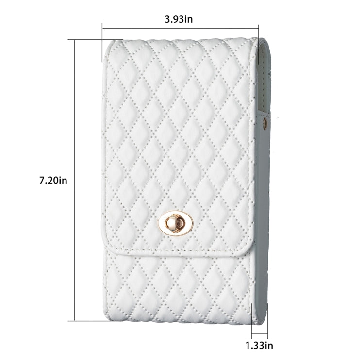 Crossbody PU Vertical BFB01 Shoulder Phone Bag(White)