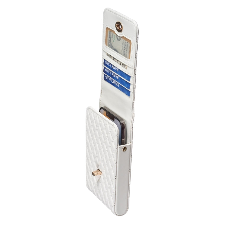 Crossbody PU Vertical BFB01 Shoulder Phone Bag(White)