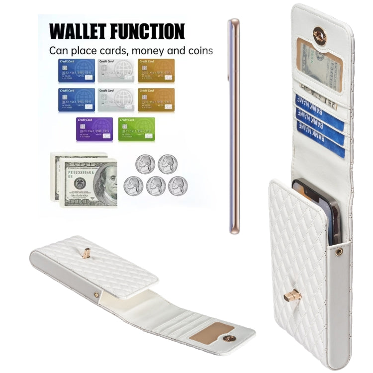 Crossbody PU Vertical BFB01 Shoulder Phone Bag(White)