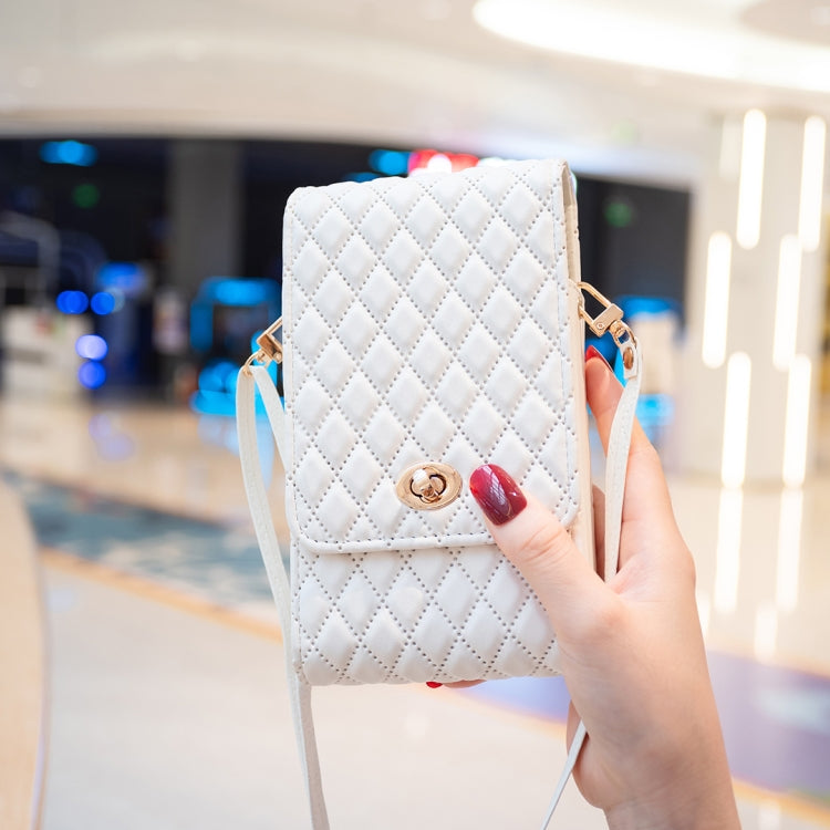 Crossbody PU Vertical BFB01 Shoulder Phone Bag(White)
