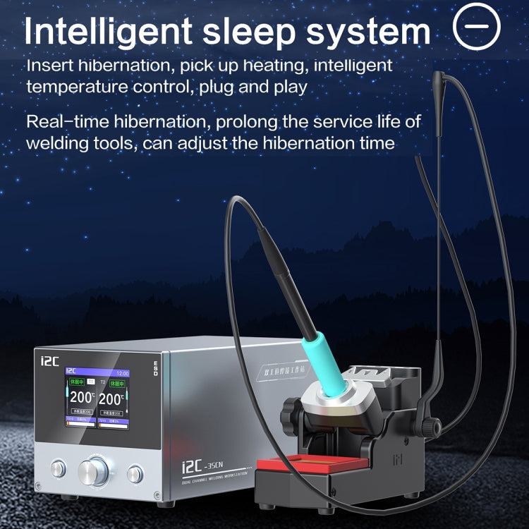 i2C 3SCN Intelligent Double Welding Station with RS100 Base, Style:A Set(US Plug)