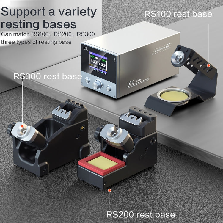 i2C 3SCN Intelligent Double Welding Station with RS100 Base, Style:B Set(US Plug)