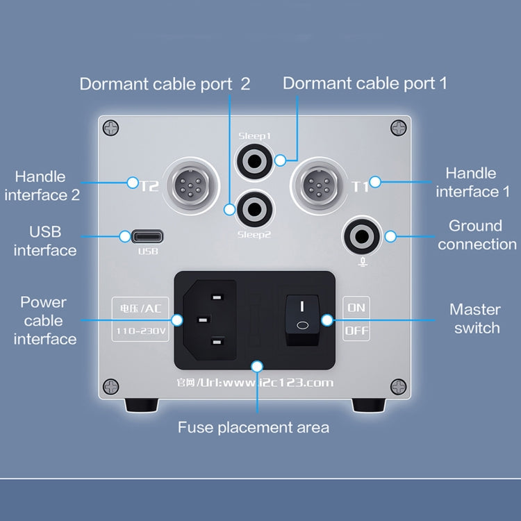i2C 3SCN Intelligent Double Welding Station with RS200 Base, Style:B Set(US Plug)
