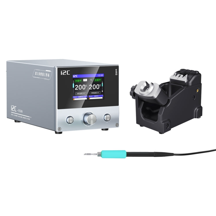 i2C 3SCN Intelligent Double Welding Station with RS300 Base, Style:A Set(US Plug)