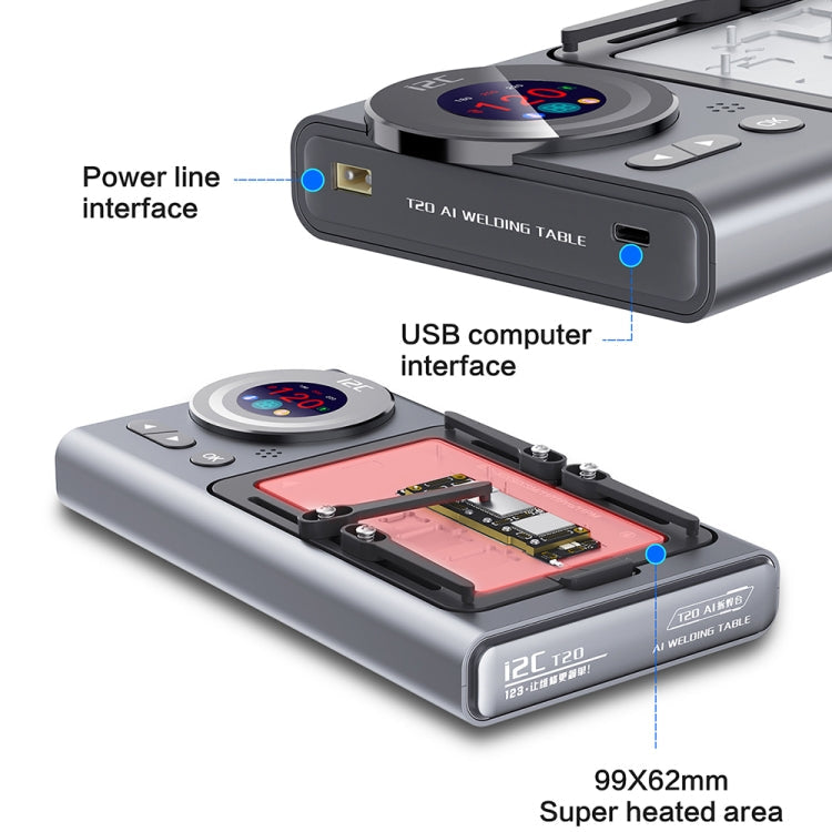i2C T20 Intelligent Motherboard Middle Layered Heating Platform For iPhone X-14 Series, Plug:US