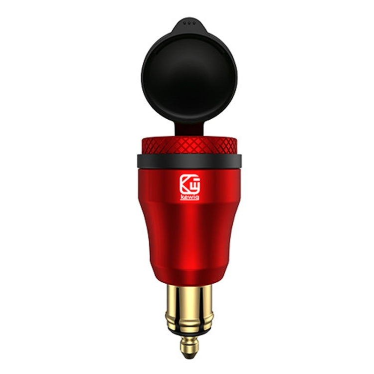 Motorcycle European-style Small-caliber Aluminum Alloy QC 3.0 + PD Fast Charge USB Charger, Shell Color:Red(Green Light)