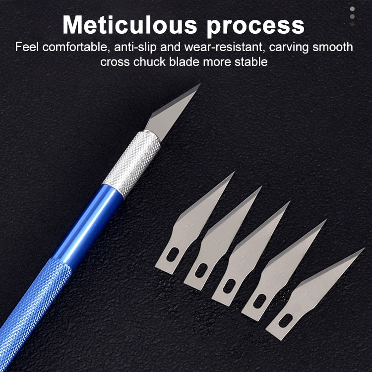 6 in 1 Aluminum Alloy DIY Carving Tool Handmade Pen Knife(Blue)