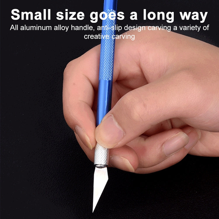 6 in 1 Aluminum Alloy DIY Carving Tool Handmade Pen Knife(Blue)