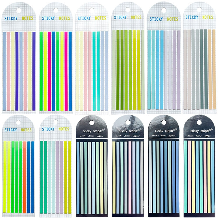 Transparent Strip Color Fluorescent Waterproof Sticky Note Long Strip Index Sticker(003)