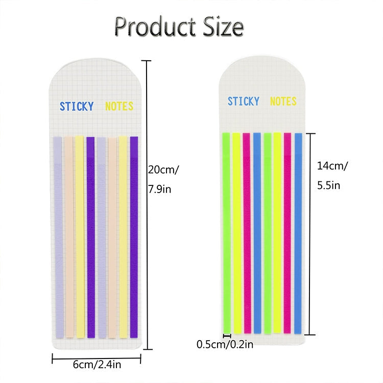 Transparent Strip Color Fluorescent Waterproof Sticky Note Long Strip Index Sticker(001)