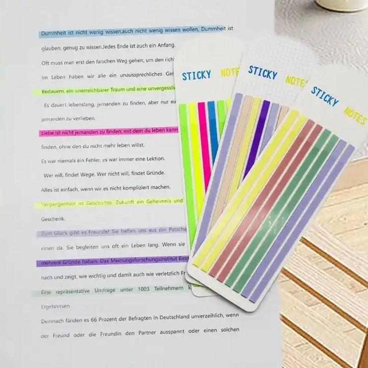 Transparent Strip Color Fluorescent Waterproof Sticky Note Long Strip Index Sticker(004)