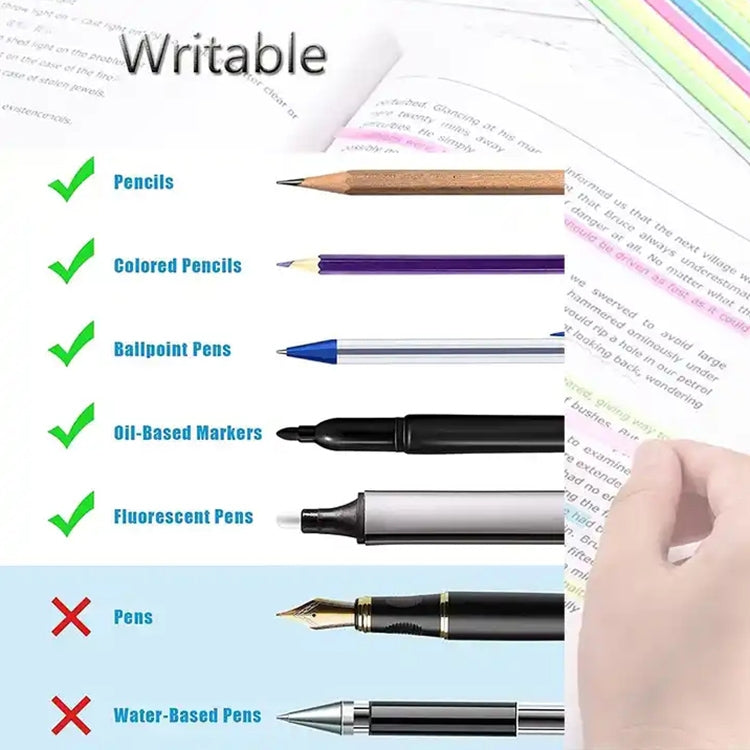 Transparent Strip Color Fluorescent Waterproof Sticky Note Long Strip Index Sticker(001)