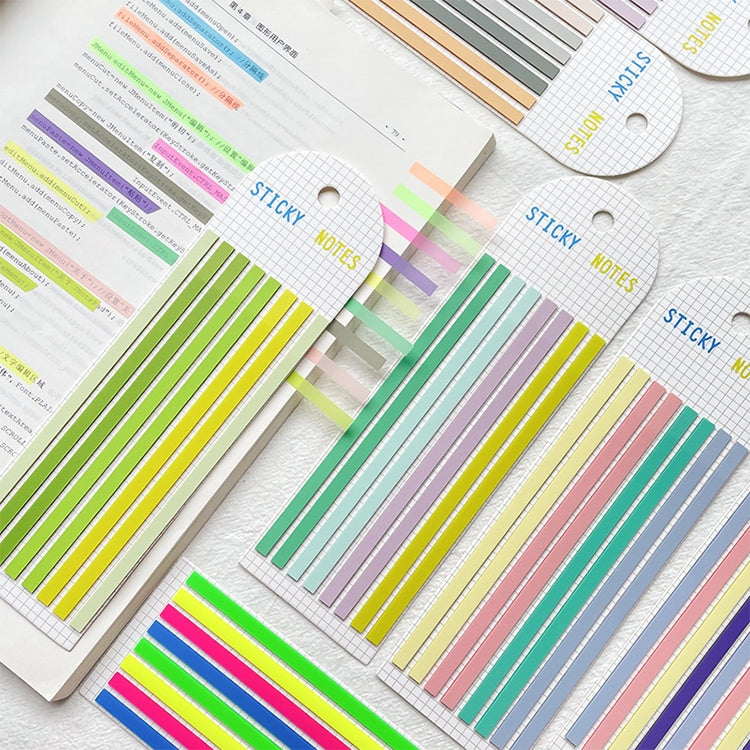 Transparent Strip Color Fluorescent Waterproof Sticky Note Long Strip Index Sticker(002)