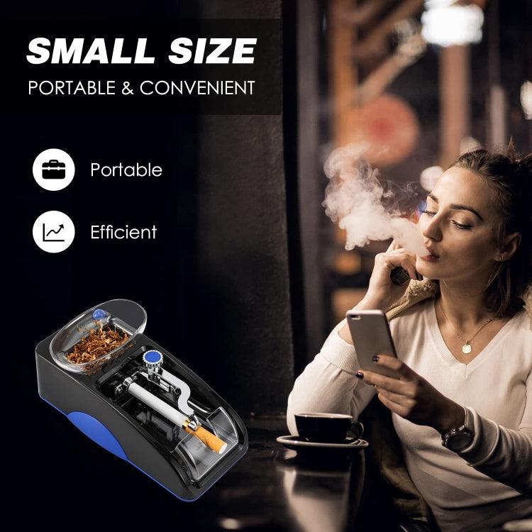 Automatic Electric Cigarette Rolling Machine Cigarette Injector Maker, Diameter: 6.5mm, Power Plug:EU Plug(Blue)