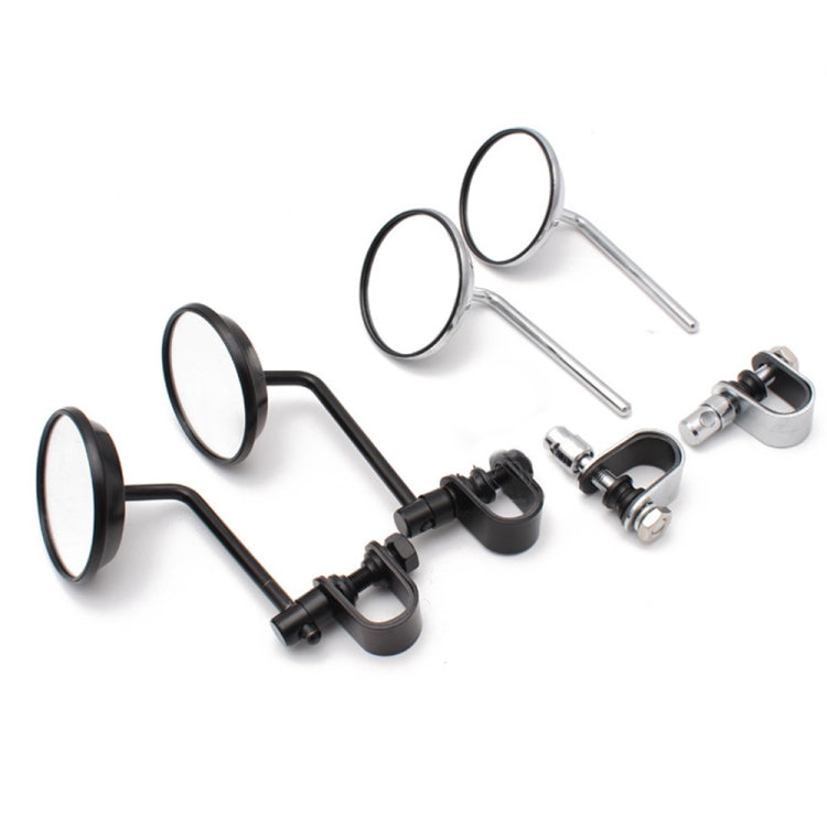 SF-127 Motorcycle Small Round Rearview Mirror Reversing Mirror(Silver Plating)