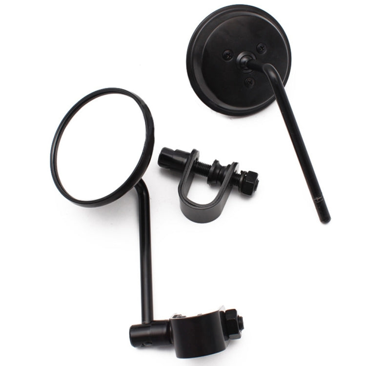 SF-127 Motorcycle Small Round Rearview Mirror Reversing Mirror(Silver Plating)