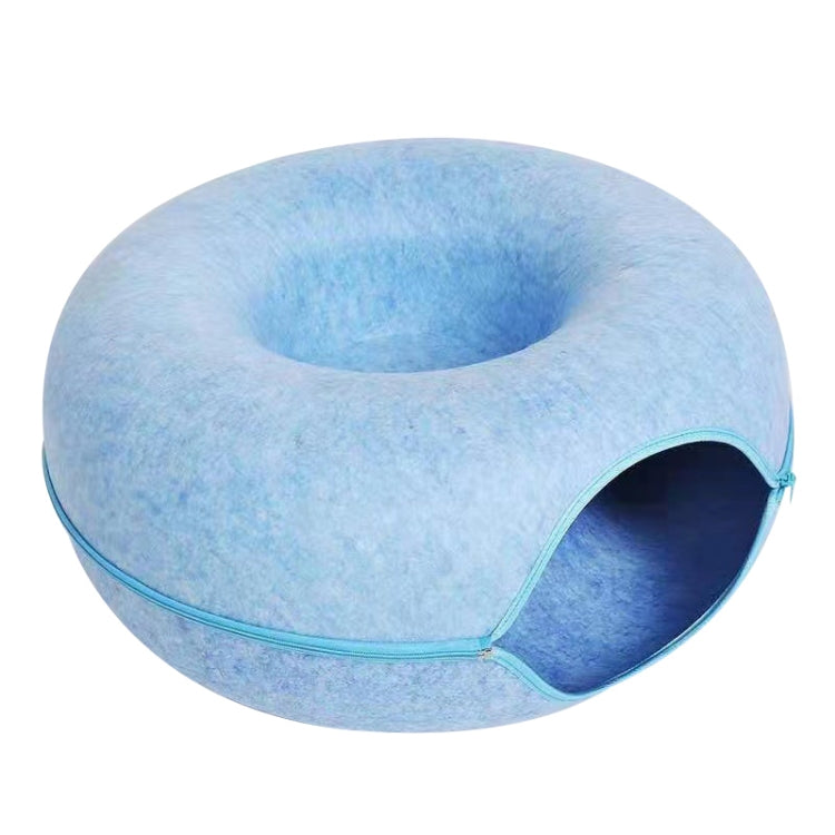 Round Wool Felt Cat Litter Tunnel Cat Litter, Size:60x60x27cm(Blue)