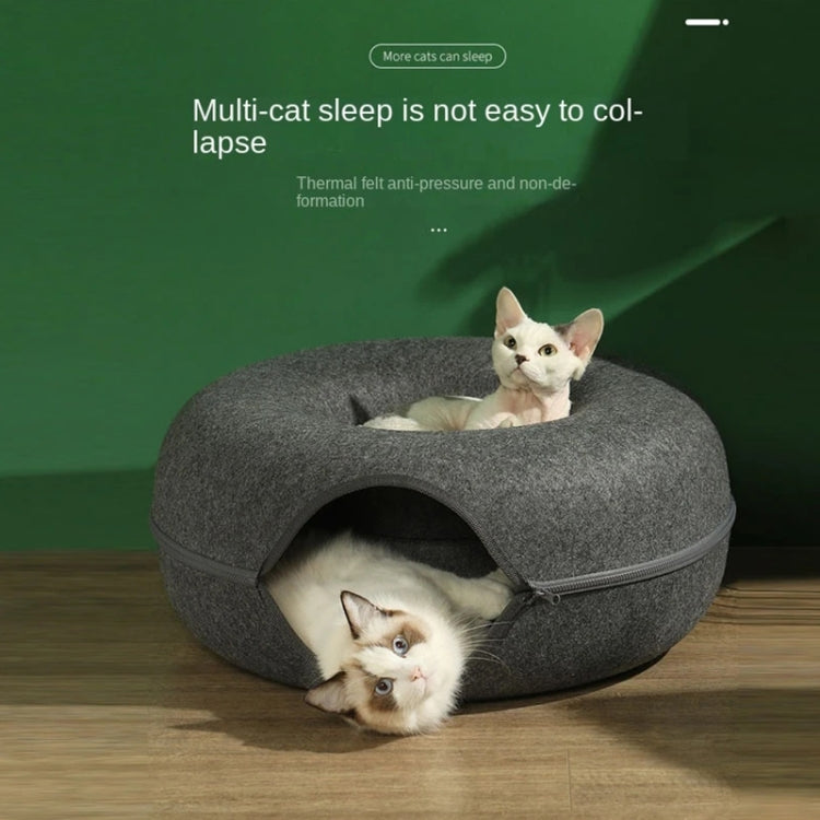 Round Wool Felt Cat Litter Tunnel Cat Litter, Size:60x60x27cm(Pink)